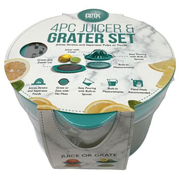 4-Piece Manual Juicer & Grater set Juice, Strain, Zest, Separates, Measures NEW - Picture 11 of 14